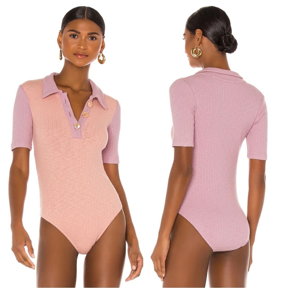 LoveShackFancy Lynx Bodysuit in Lilac Candy Size Medium
